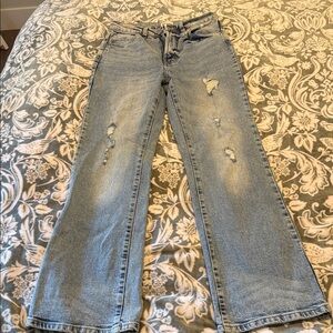 Re/UsedLight Blue Distressed Flare Jeans